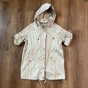 Chico’s Zenergy Crushed Foil Bubble Jacket Pearl Women’s Sx 12 (2)